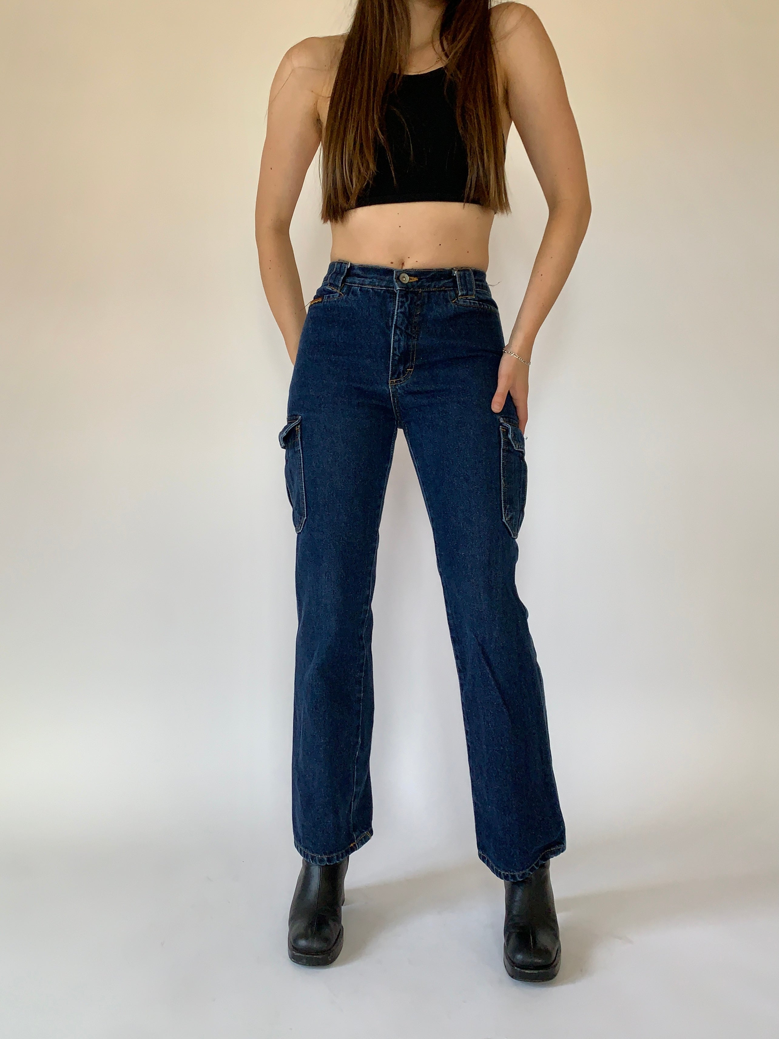 Vintage 1990s Cargo Jeans (XS)