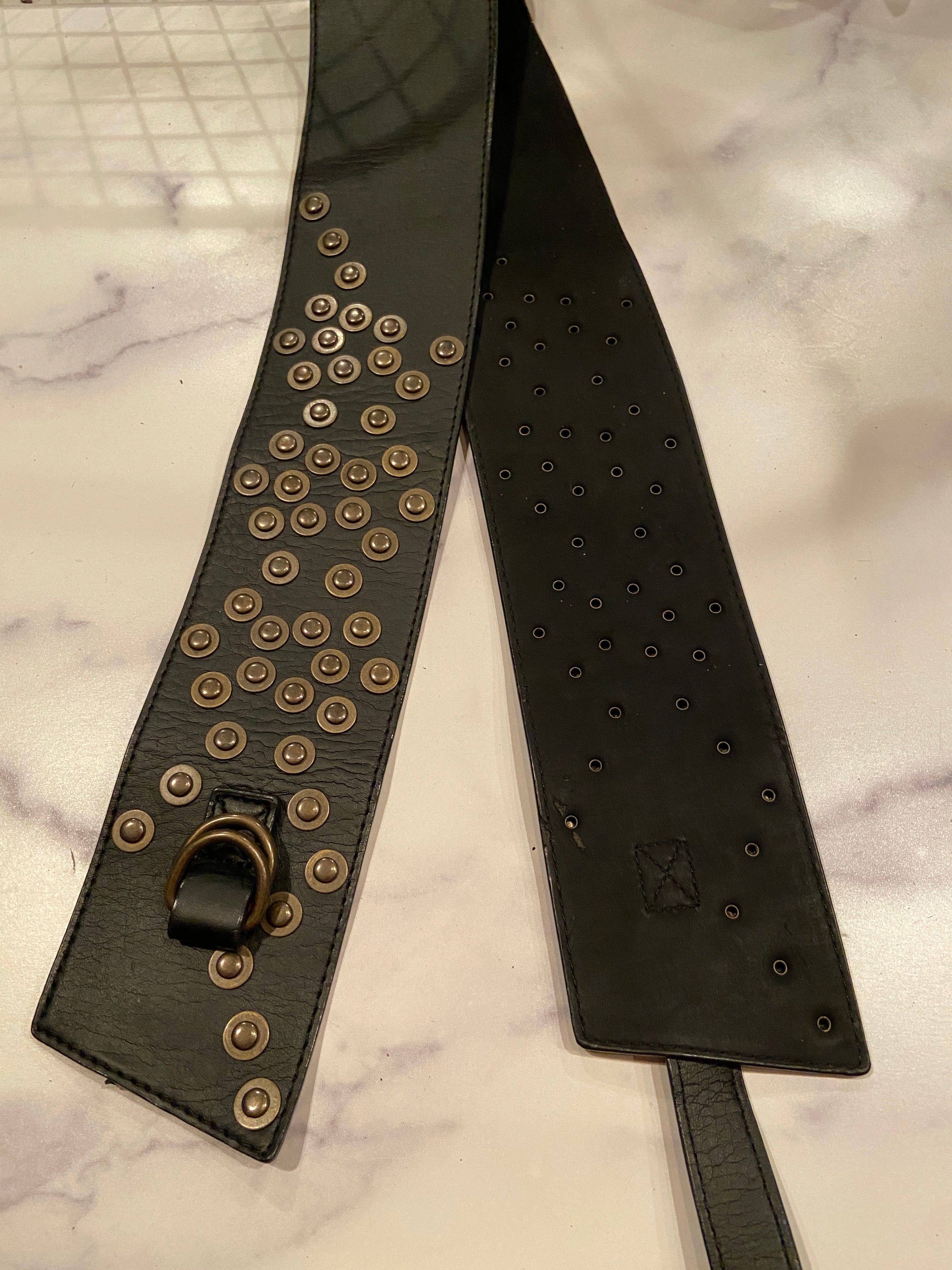 Black leather belt