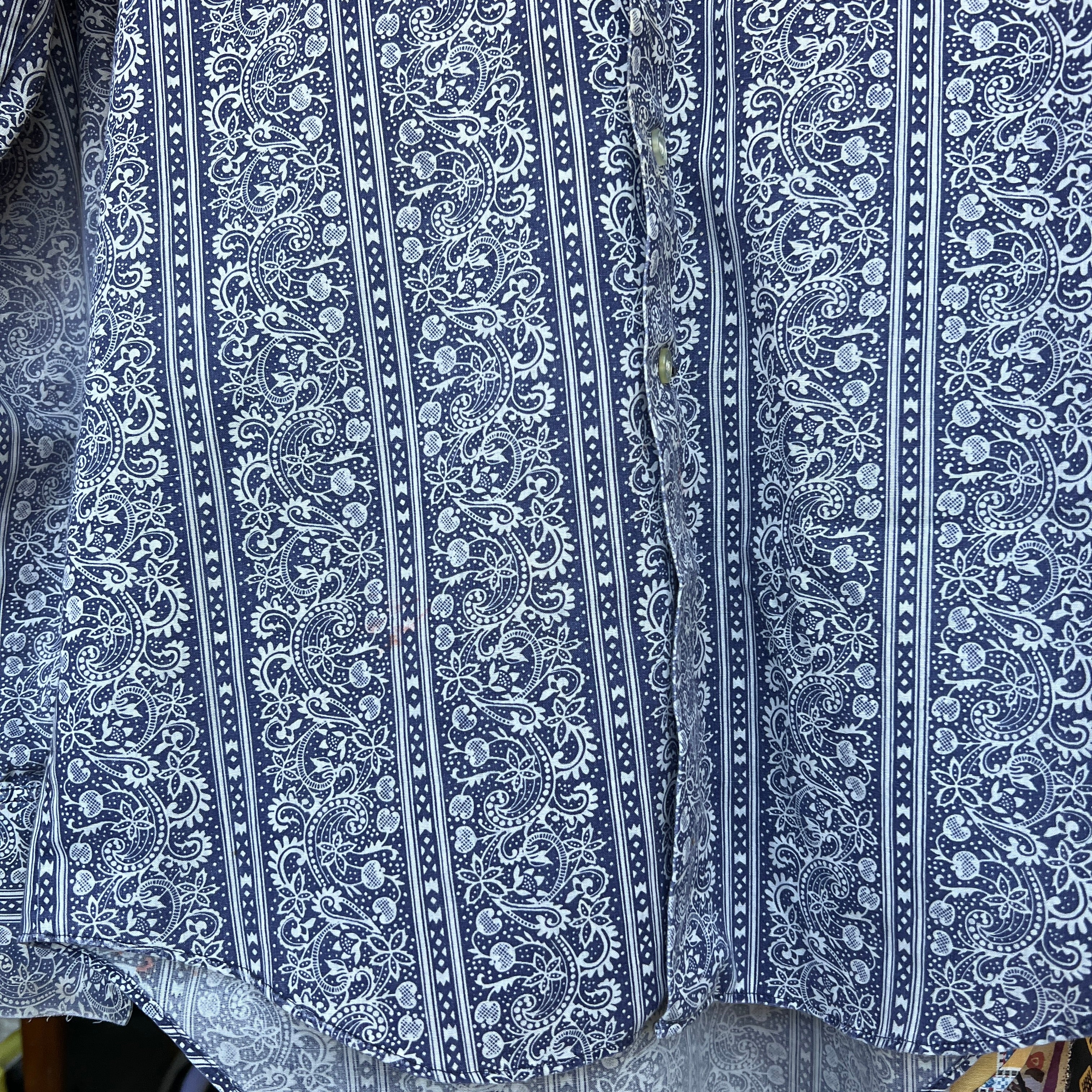 Vintage blue print button down