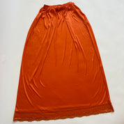 Orange satin maxi skirt