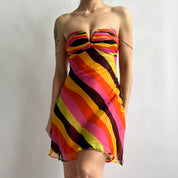 Vintage Caché silk stripe dress (S)