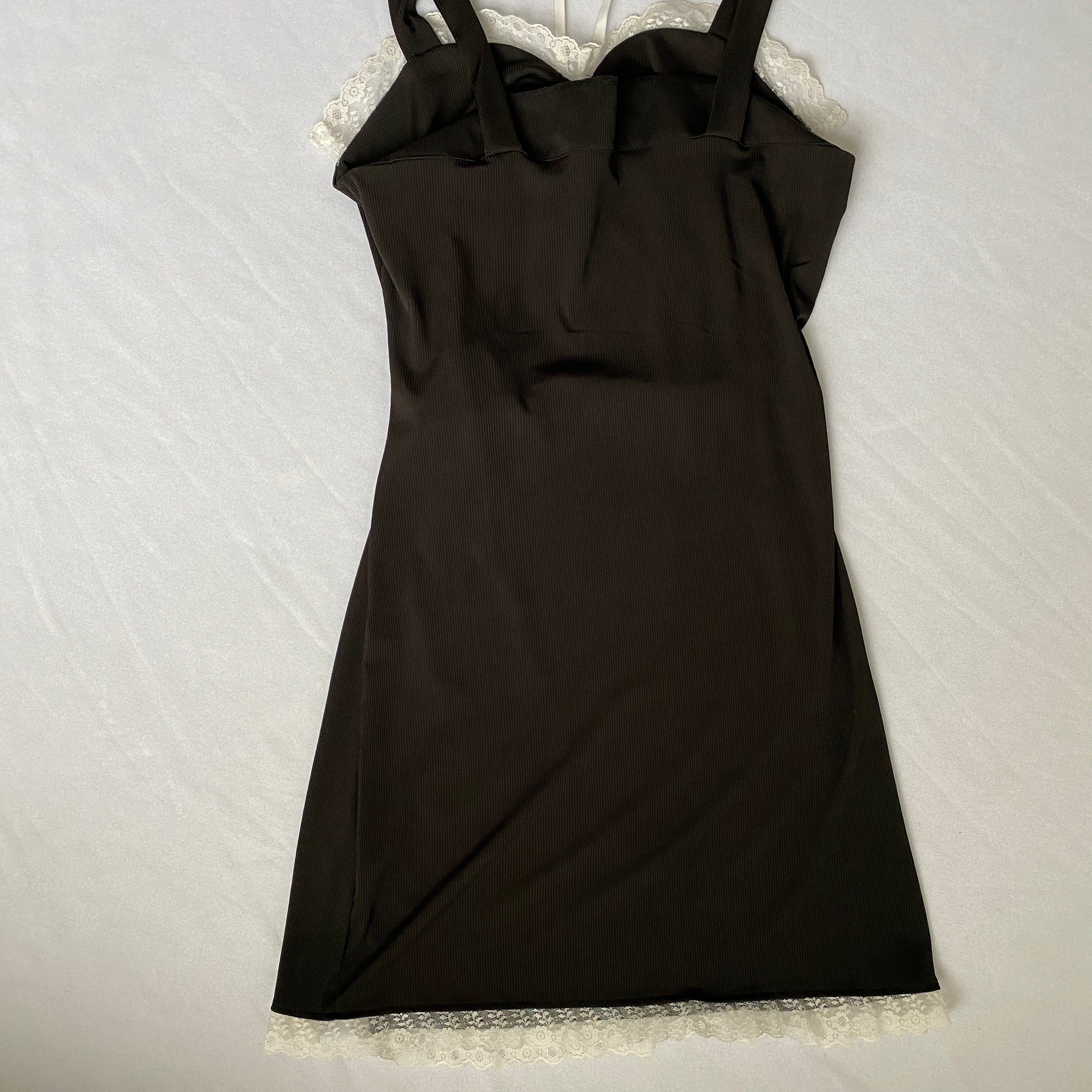 white lace trim cut out dress