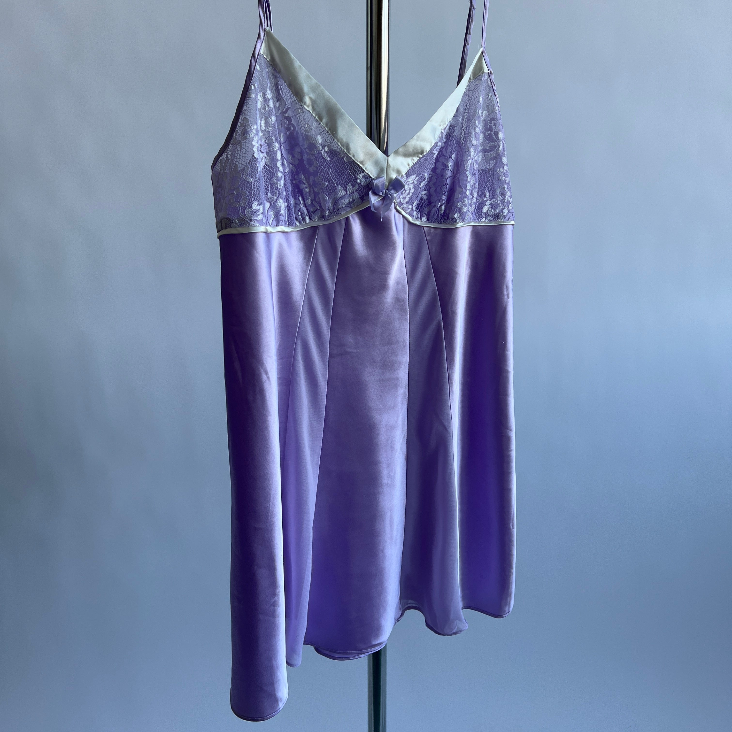 Lavender satin mini slip