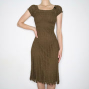 Betsey Johnson Olive Green Crochet Dress (XS-S)