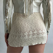 Ivory knit mini dress
