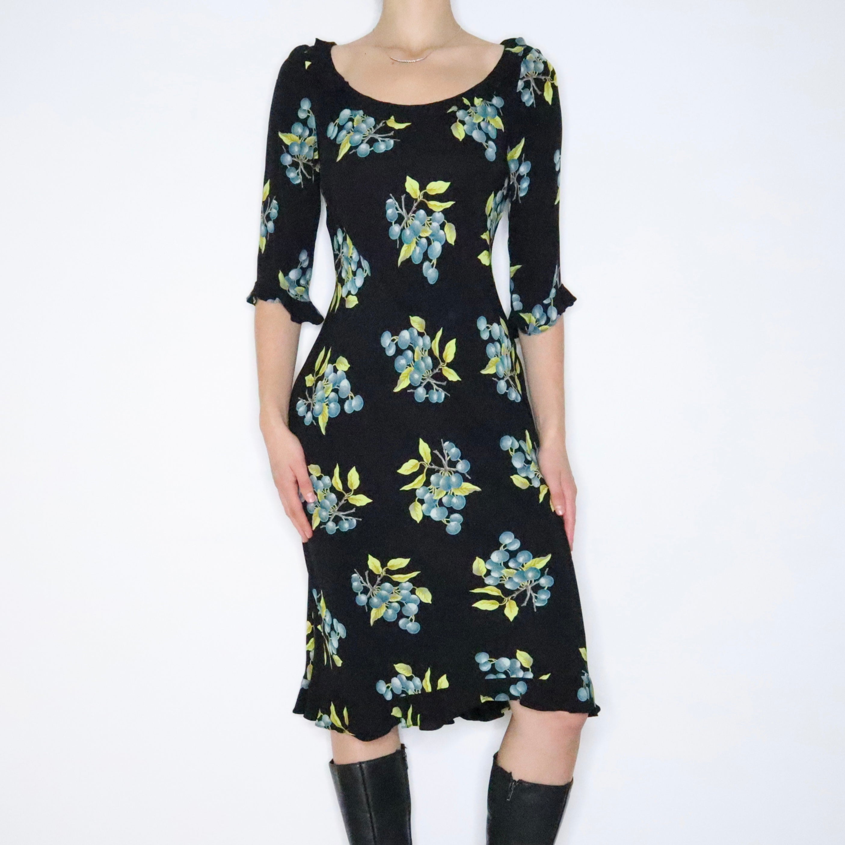 Betsey Johnson Blueberry Midi Dress (S-M) – Holy Thrift
