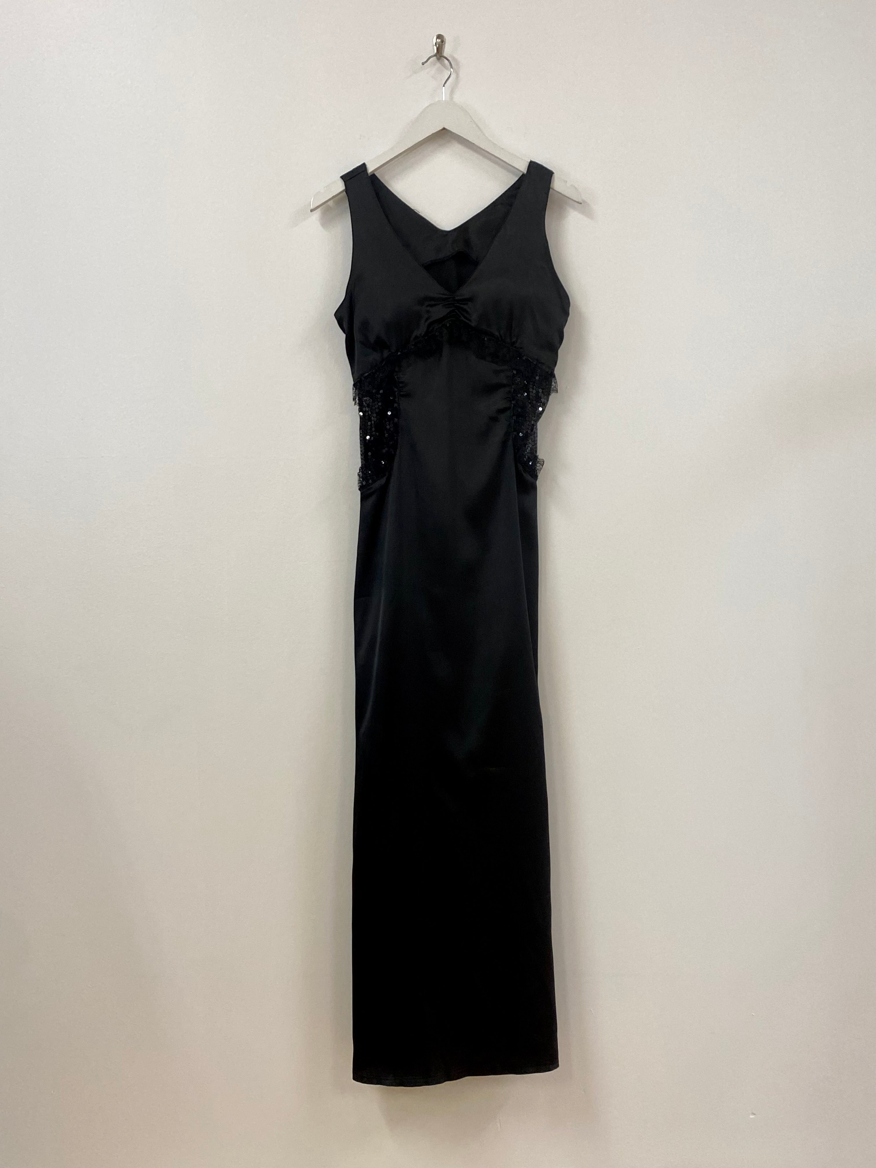 Black Silk and Sequin Maxi