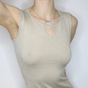 Beige Keyhole Tank Top (XS-S) 