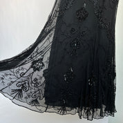 heavily beaded black maxi dress