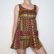 60s Flower Power Babydoll Dress (S/M)