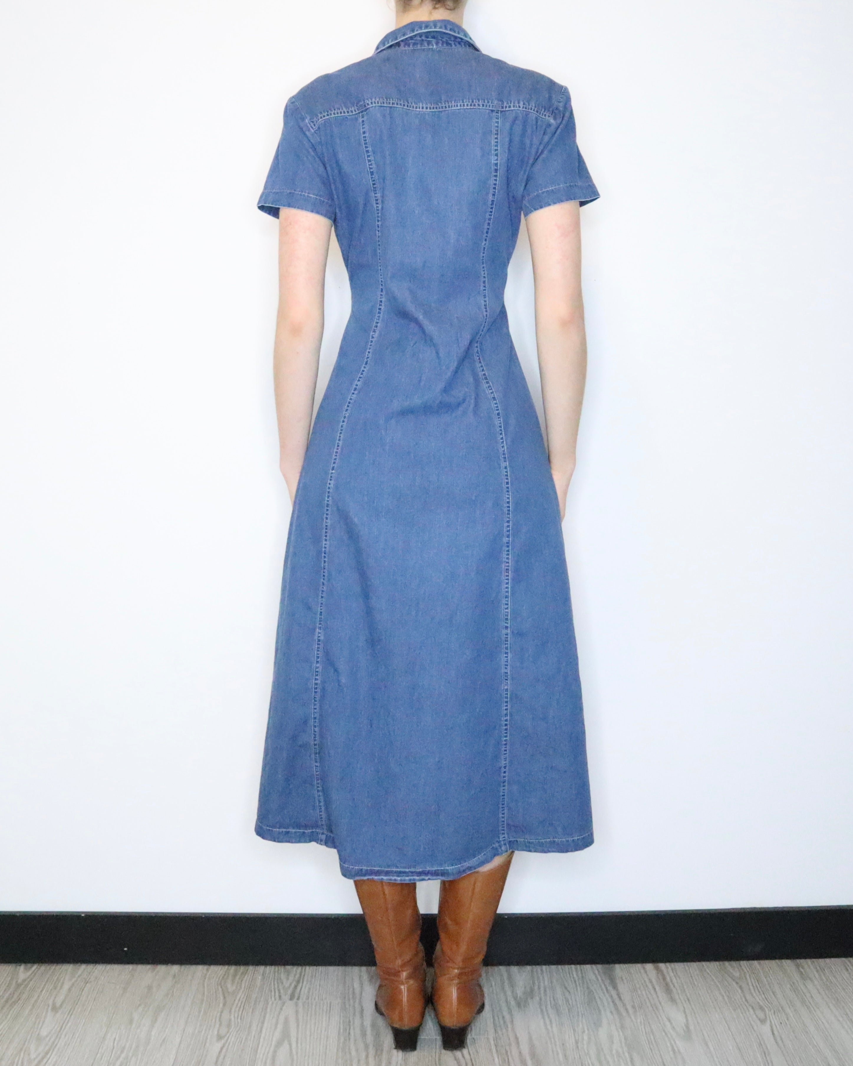 Laura Ashley Denim Maxi Dress (Medium)