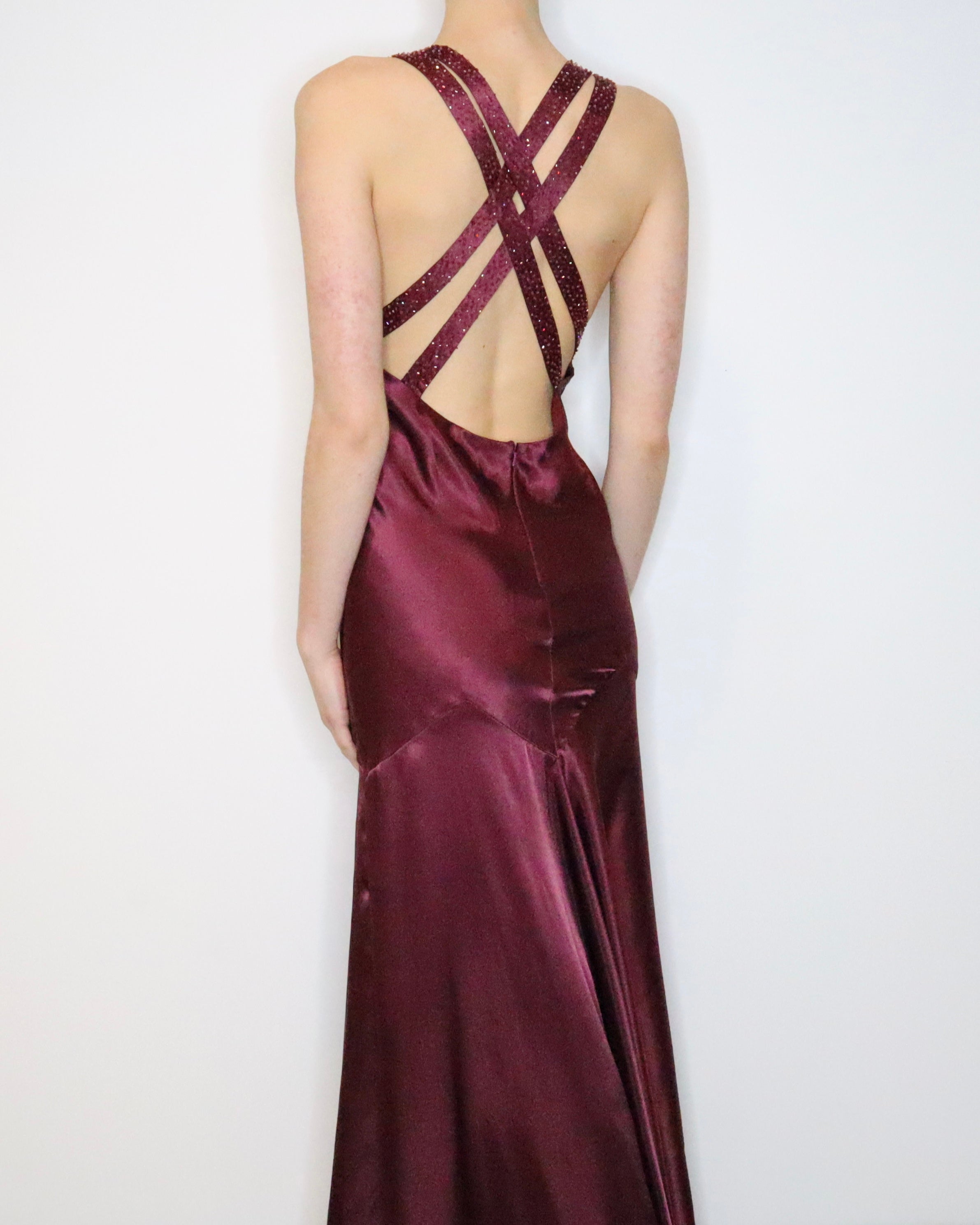 Merlot Satin Gown (S-M) 