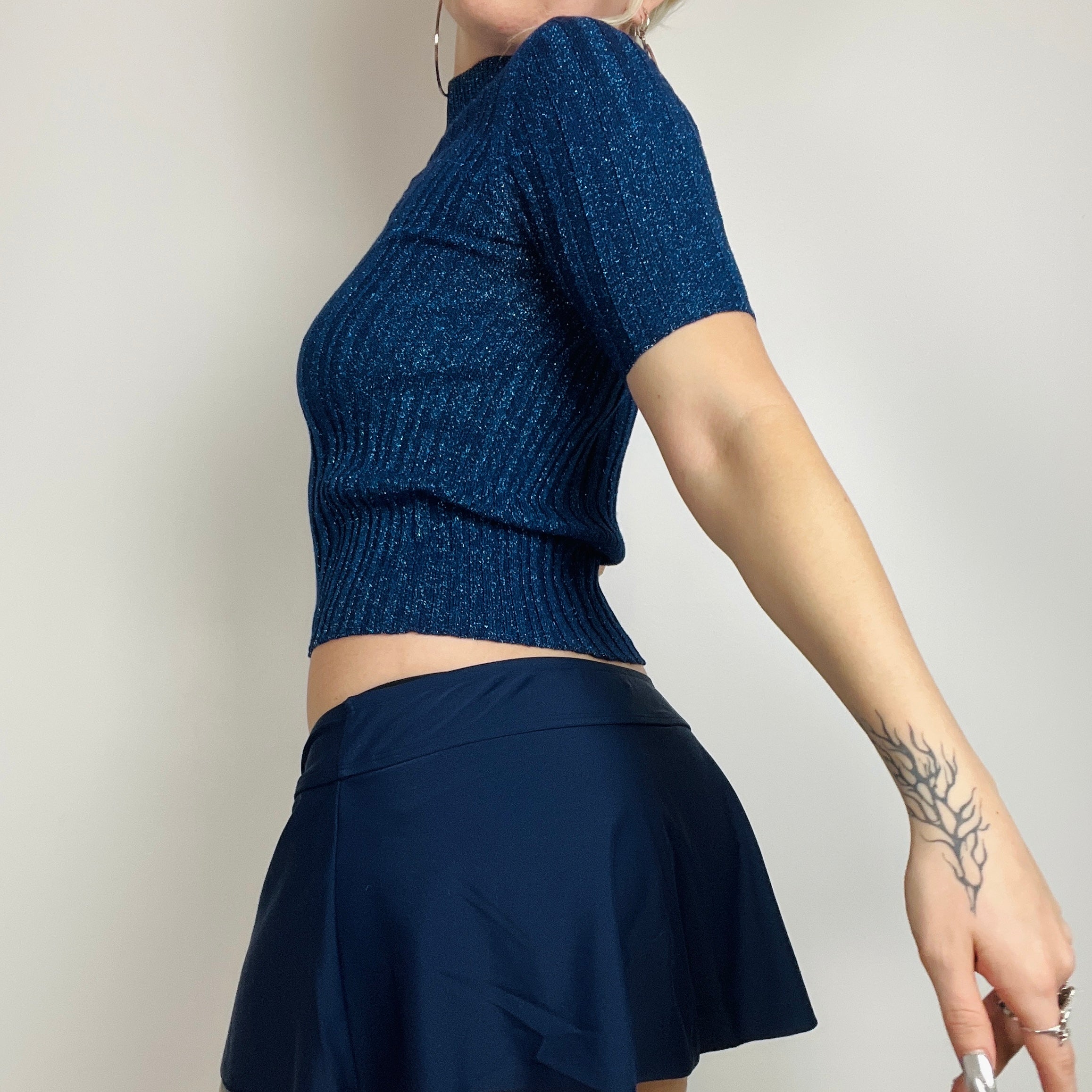 90s Guess Glitter Mock-neck Top