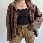 Vintage toffee leather bomber