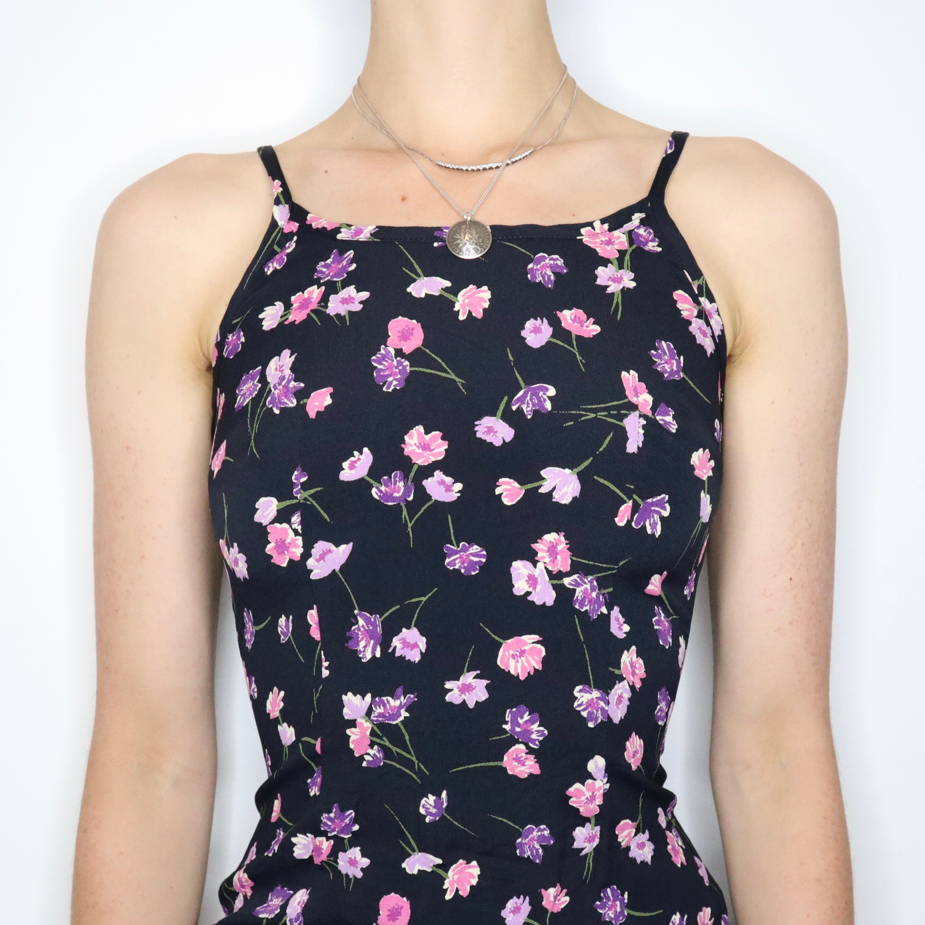 90s Floral Maxi Dress (XS/S)