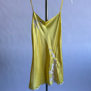 Yellow satin mini slip