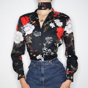 70s Dagger Collar Blouse (M/L)