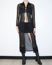 Goth Black Mesh Duster (M-L) 