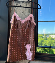 00s polka dot satin slip