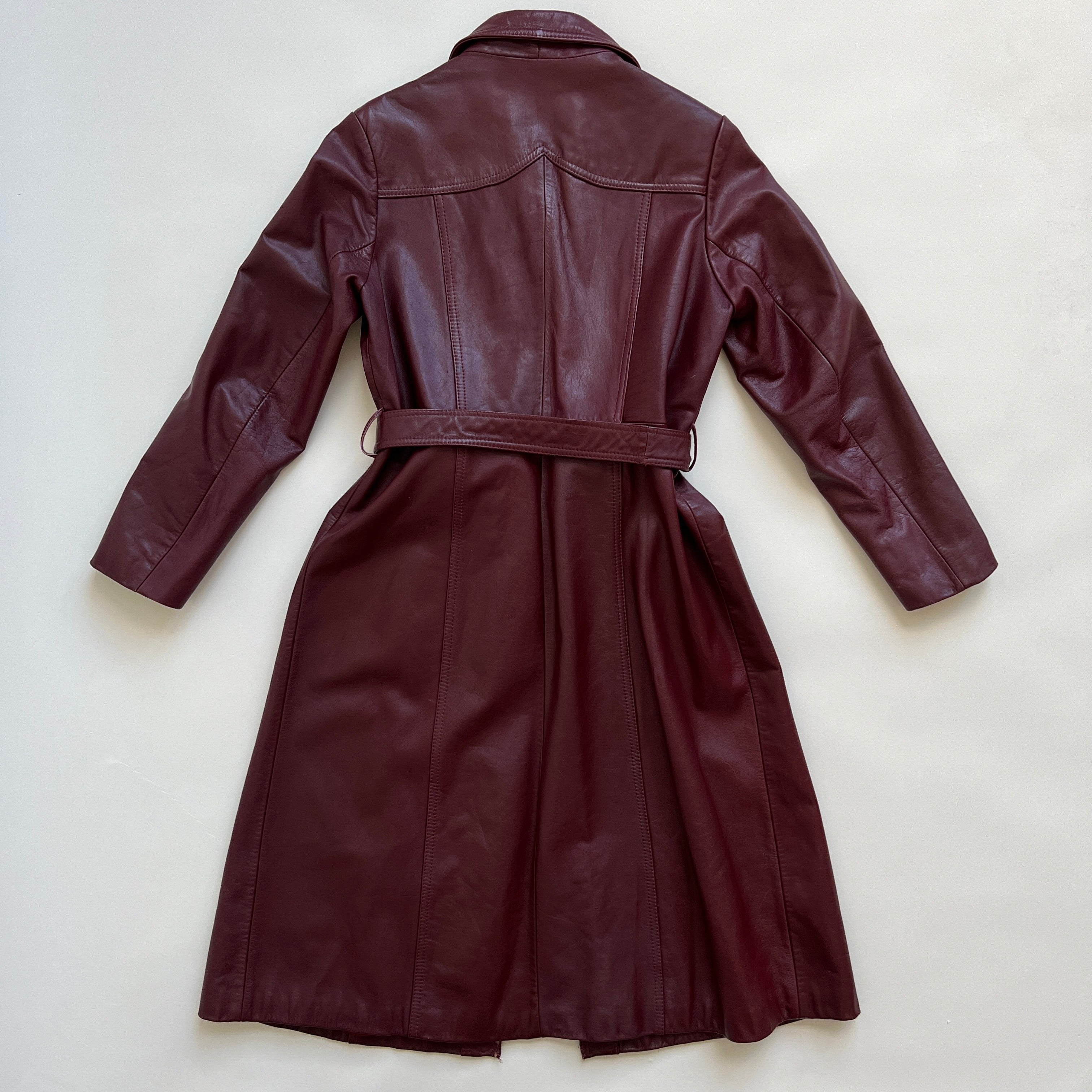 Vintage maroon leather midi