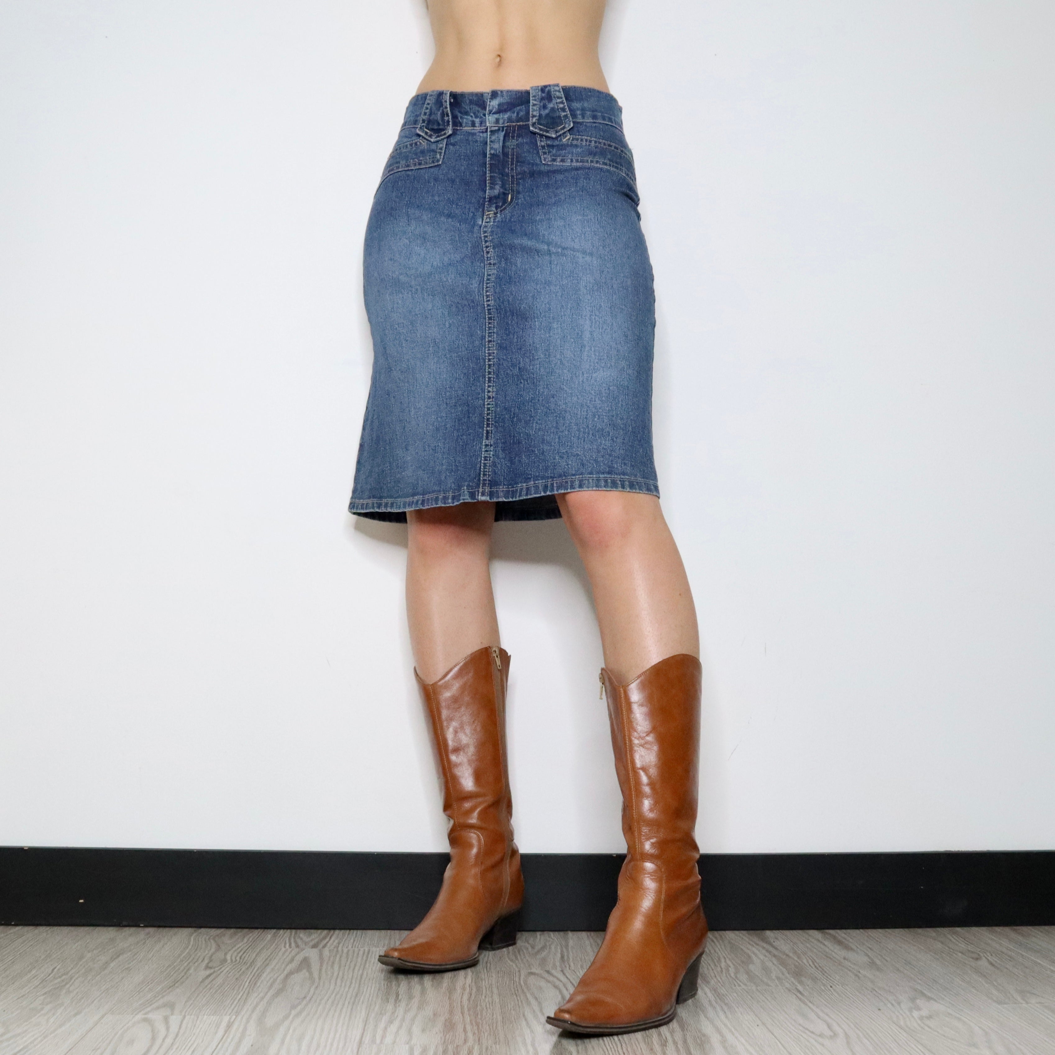 Y2K Denim Midi Skirt (S/M)