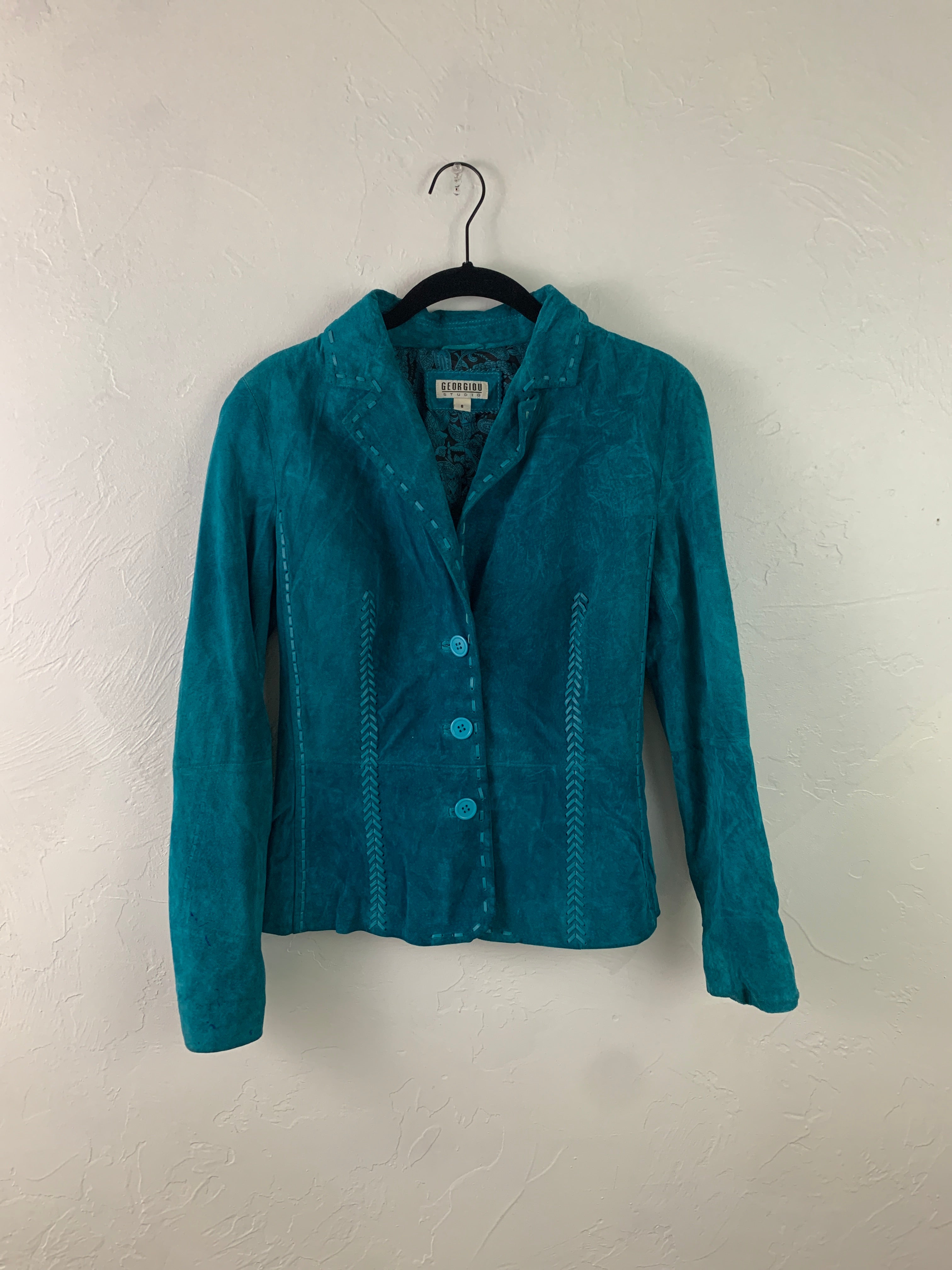 Aquamarine suede jacket