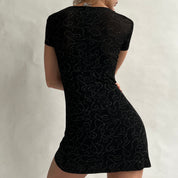 90s slinky glitter dress