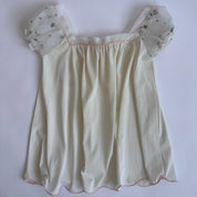 80s floral puff sleeve blouse (L)