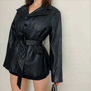 Vintage Belted Leather Jacket