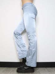 Ice Blue Satin Flare Pants (Small) 