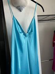 Liquid baby blue silk