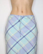 Pastel Plaid Midi Skirt (S)