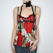 Y2K Floral Mesh Babydoll Bustier (S)