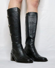 Knee High Black Leather Boots (7 US)