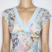Light Blue Mesh Blouse (M-L)