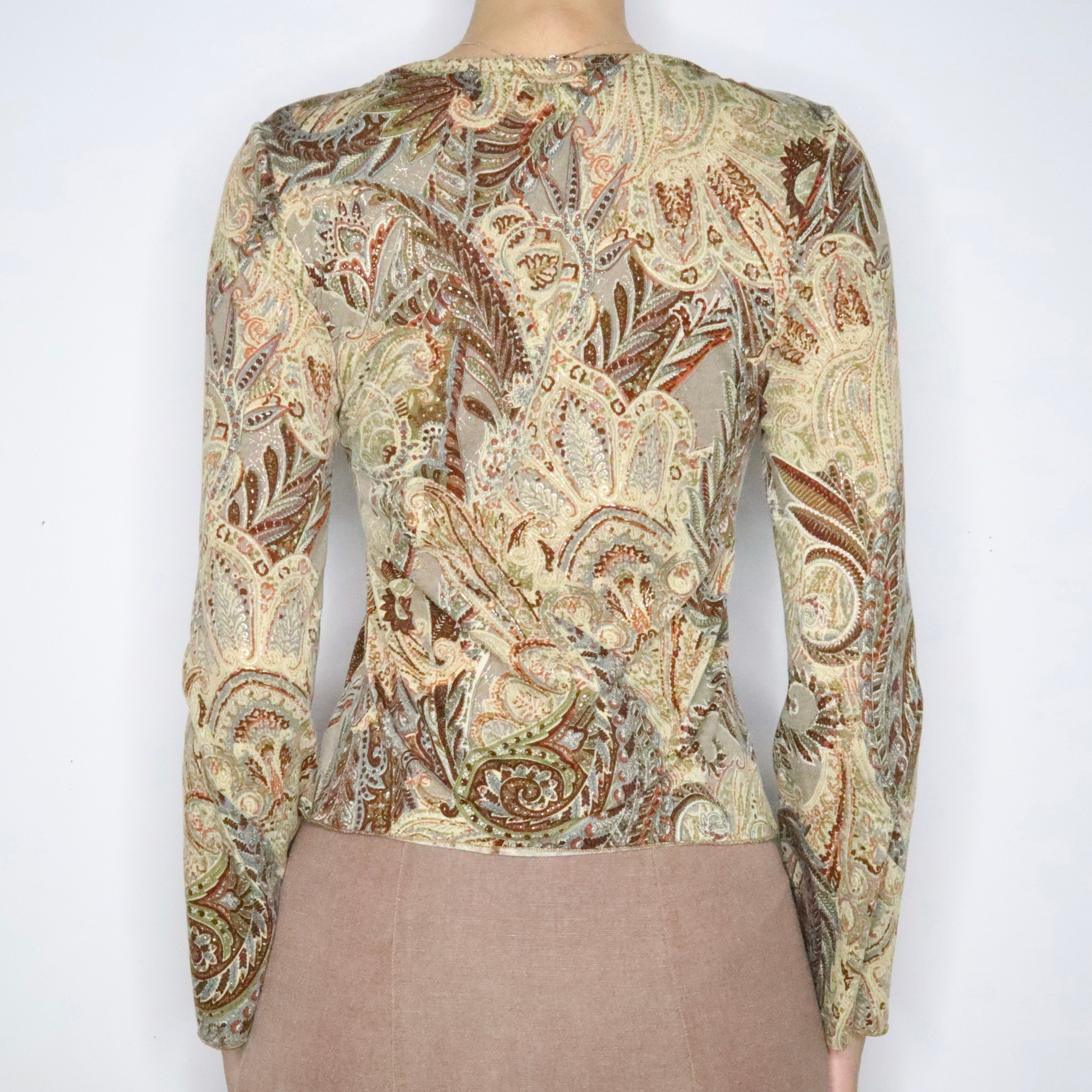 Paisley Bell Sleeve Blouse (Medium)