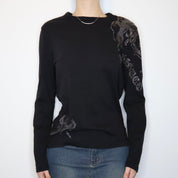 Black Long Sleeve Graphic Tee (Large)