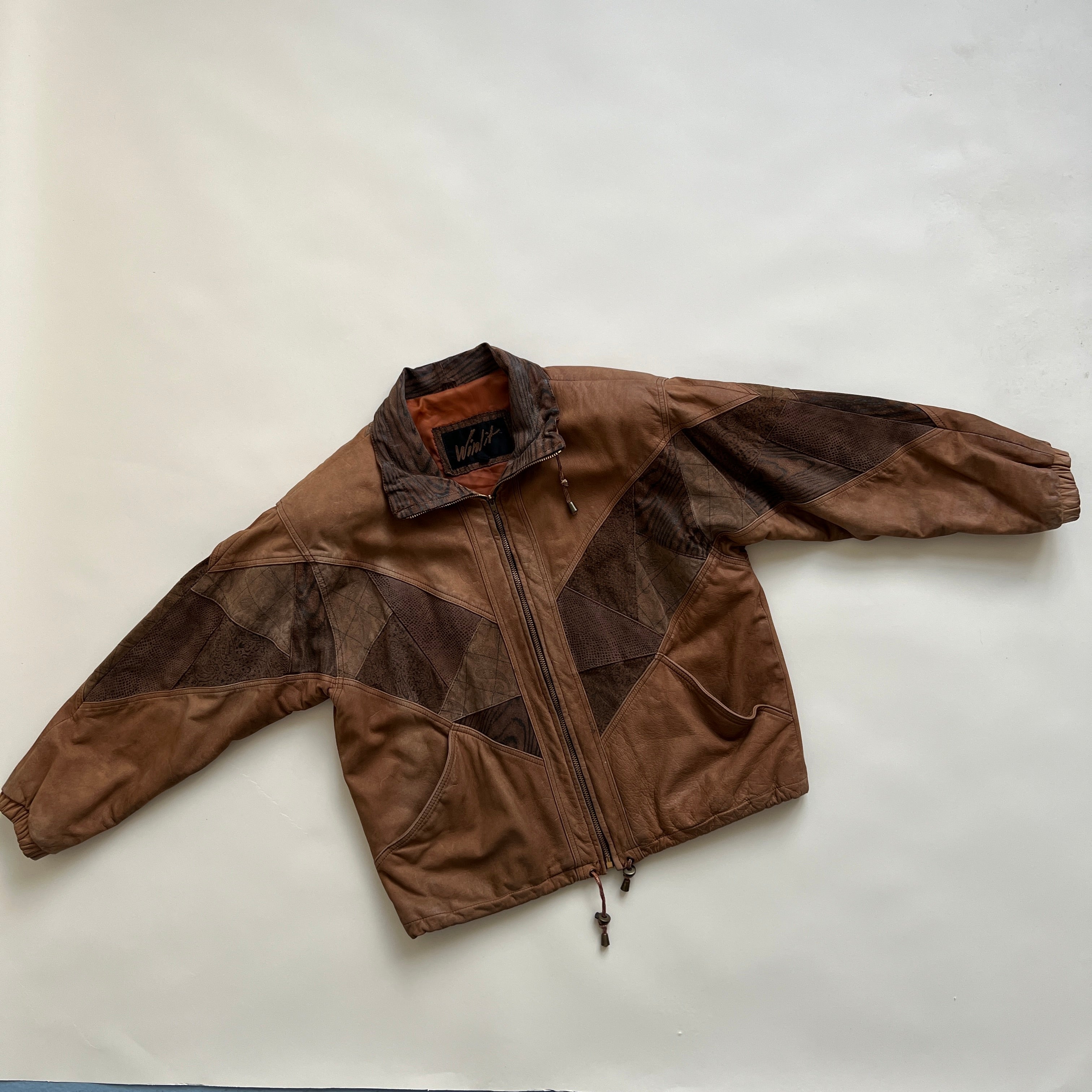 Patchwork suede bomber jacket