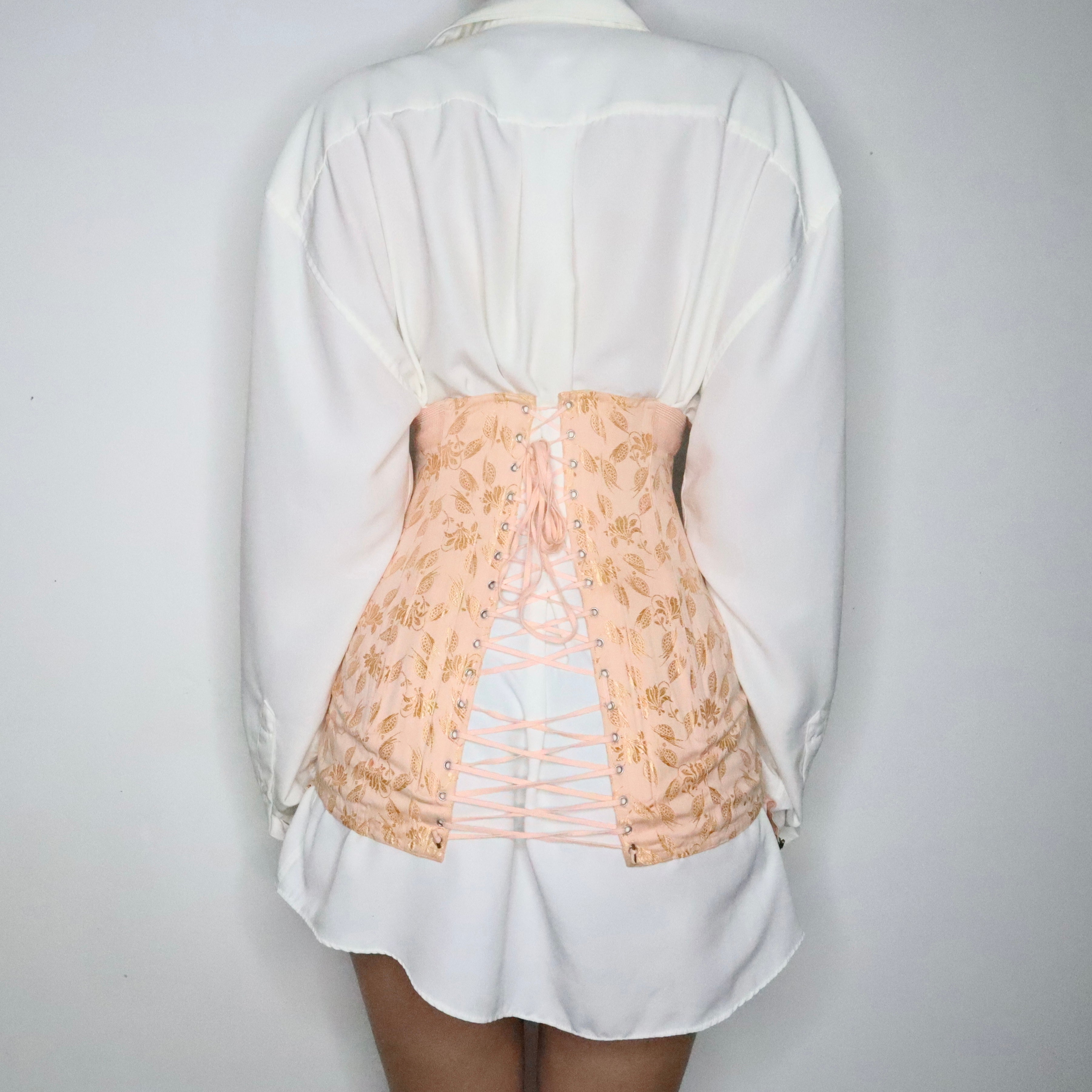 Antique Peach Corset Girdle Skirt (Small)