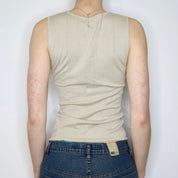 Beige Keyhole Tank Top (XS-S) 