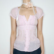Petal Pink Milkmaid Blouse (S-M) 