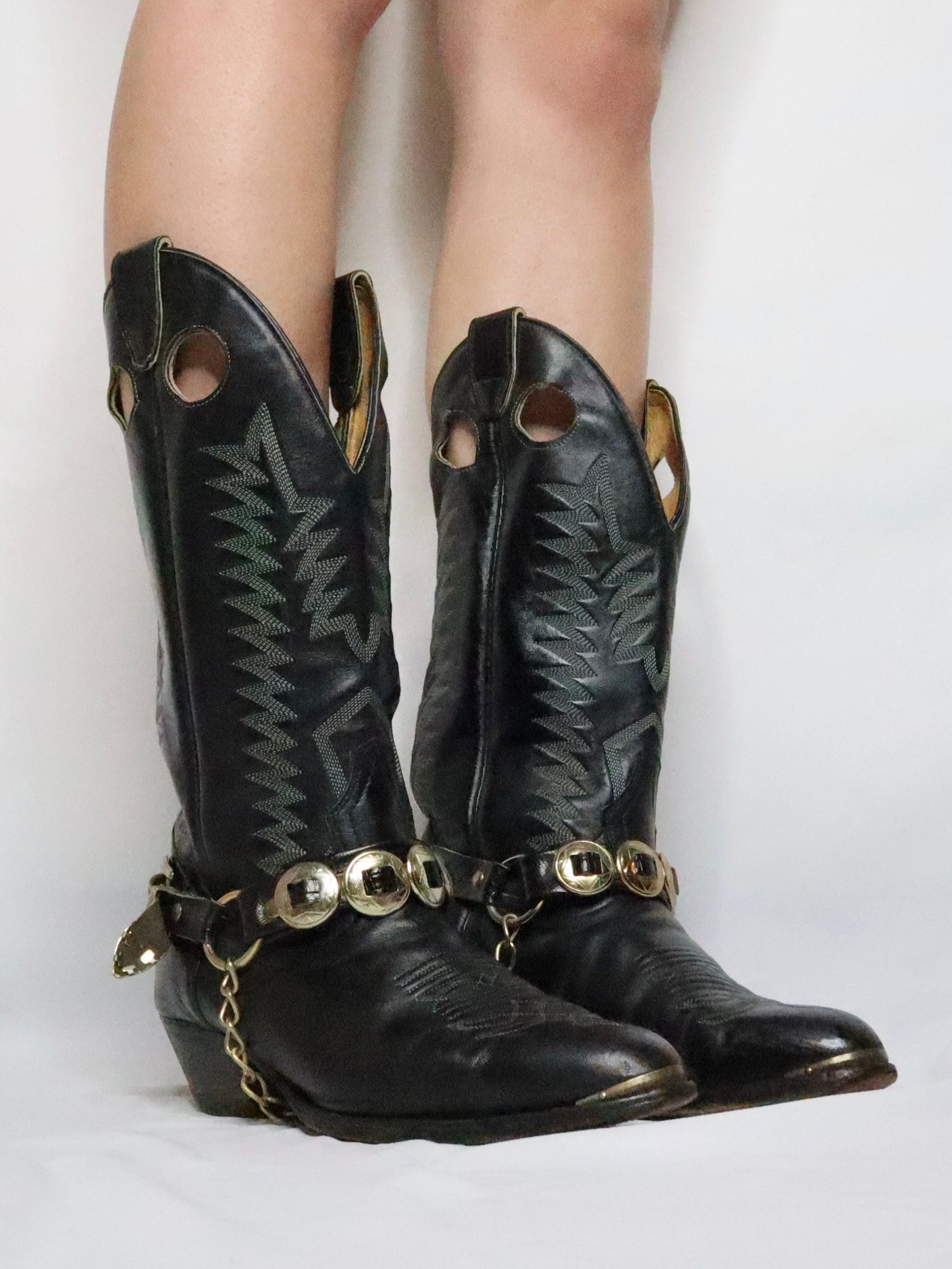 Black Cowboy Boots (8.5-9 US)