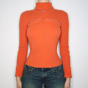 Orange DKNY Turtleneck Sweater (S-M)