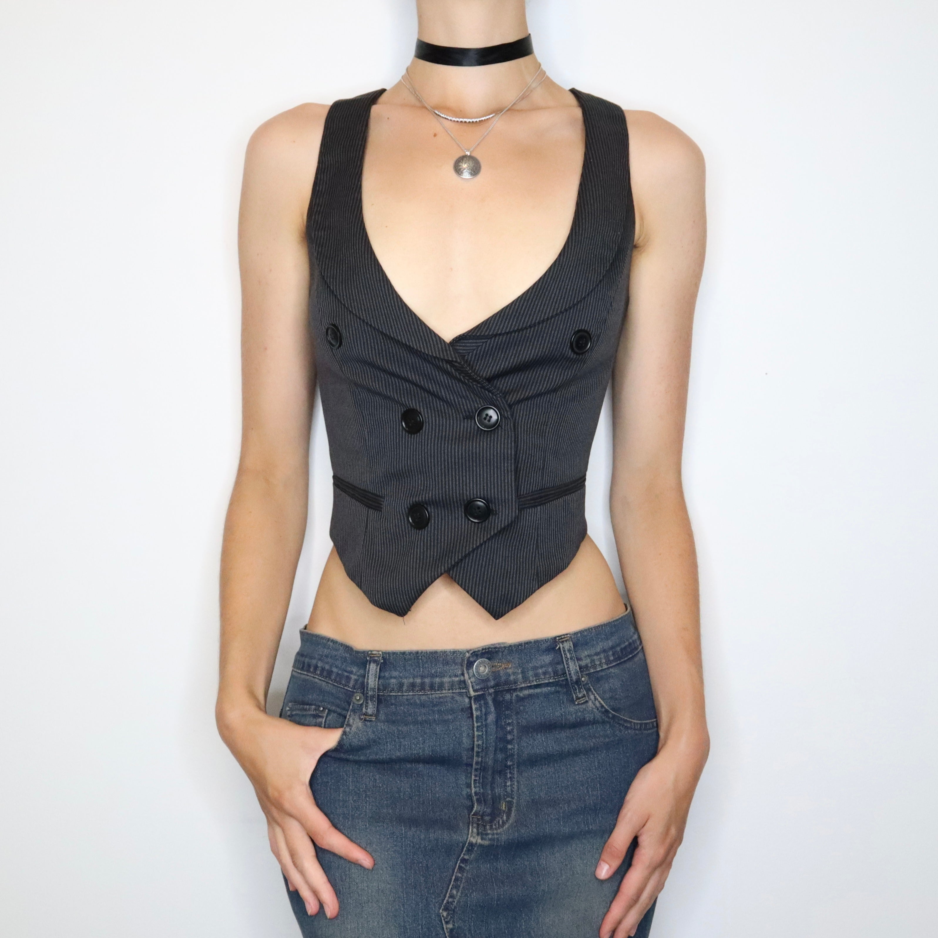 Pinstripe Waistcoat Vest (Small) 