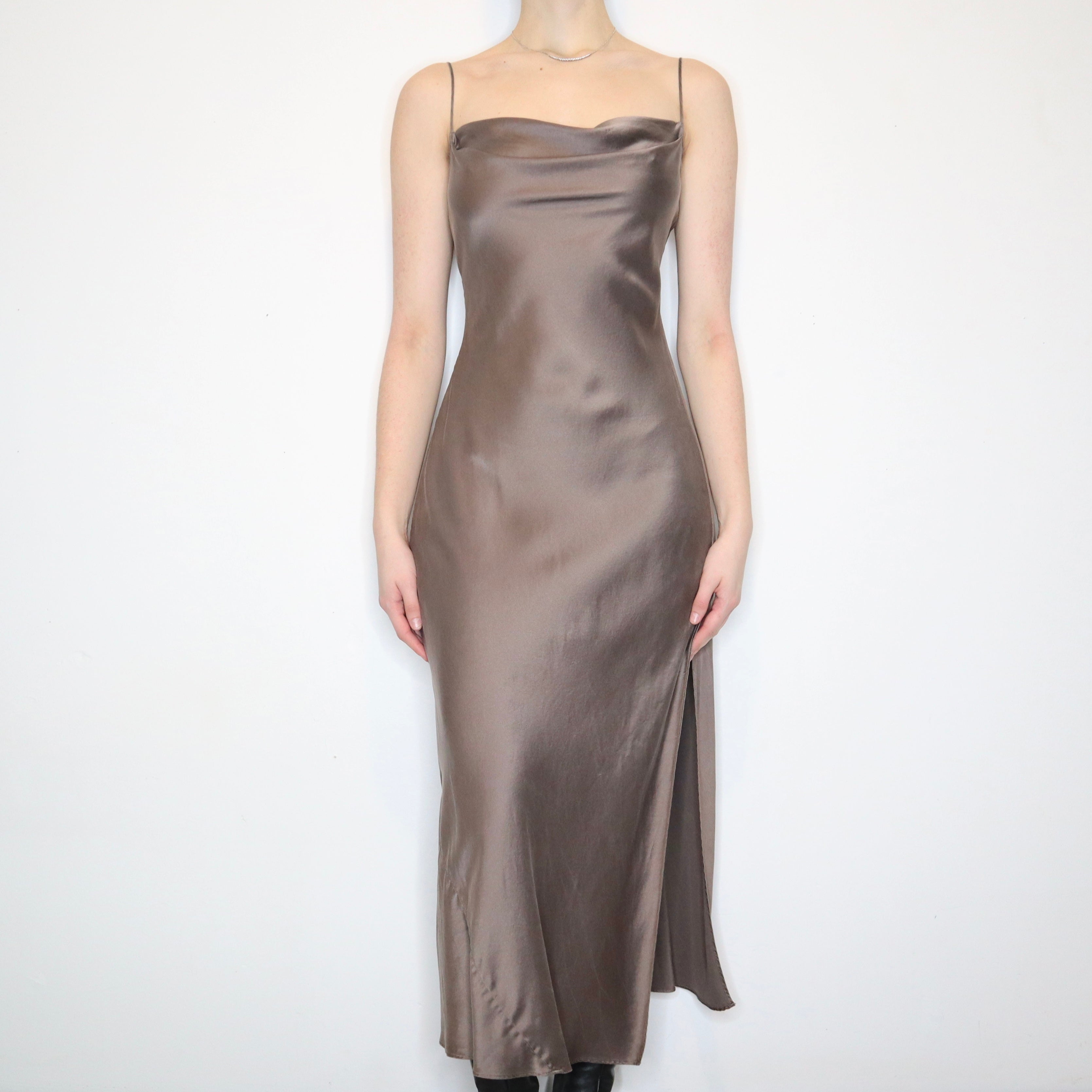 Silk Cowl Neck Gown (S-M)