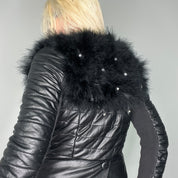 Y2k Style Fur Trim Puffer Coat (XS)