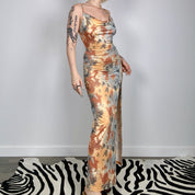 Scoop Neck Allover Print Maxi Dress