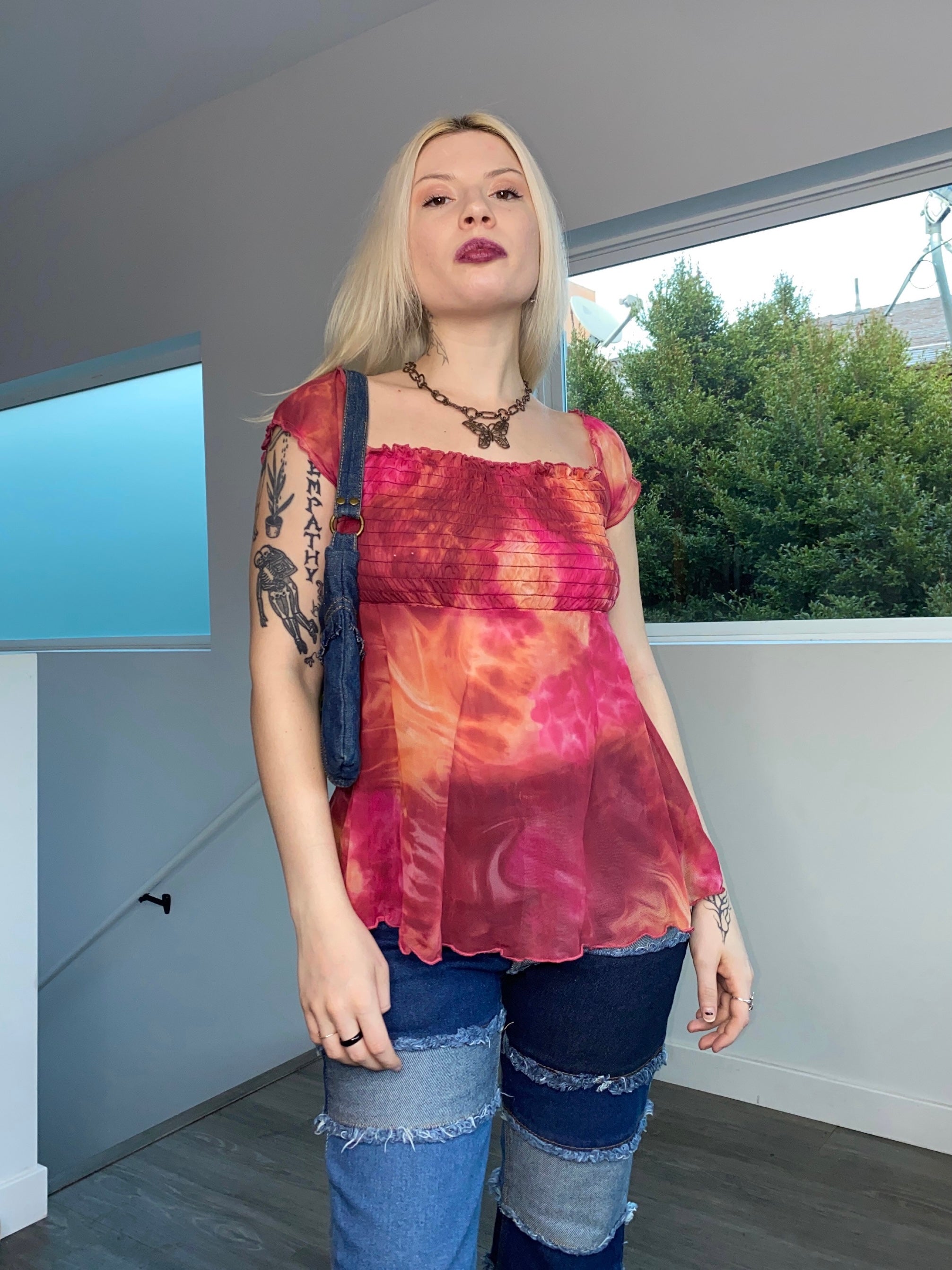 Y2K Peasant Top