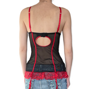 Cheetah red lace top