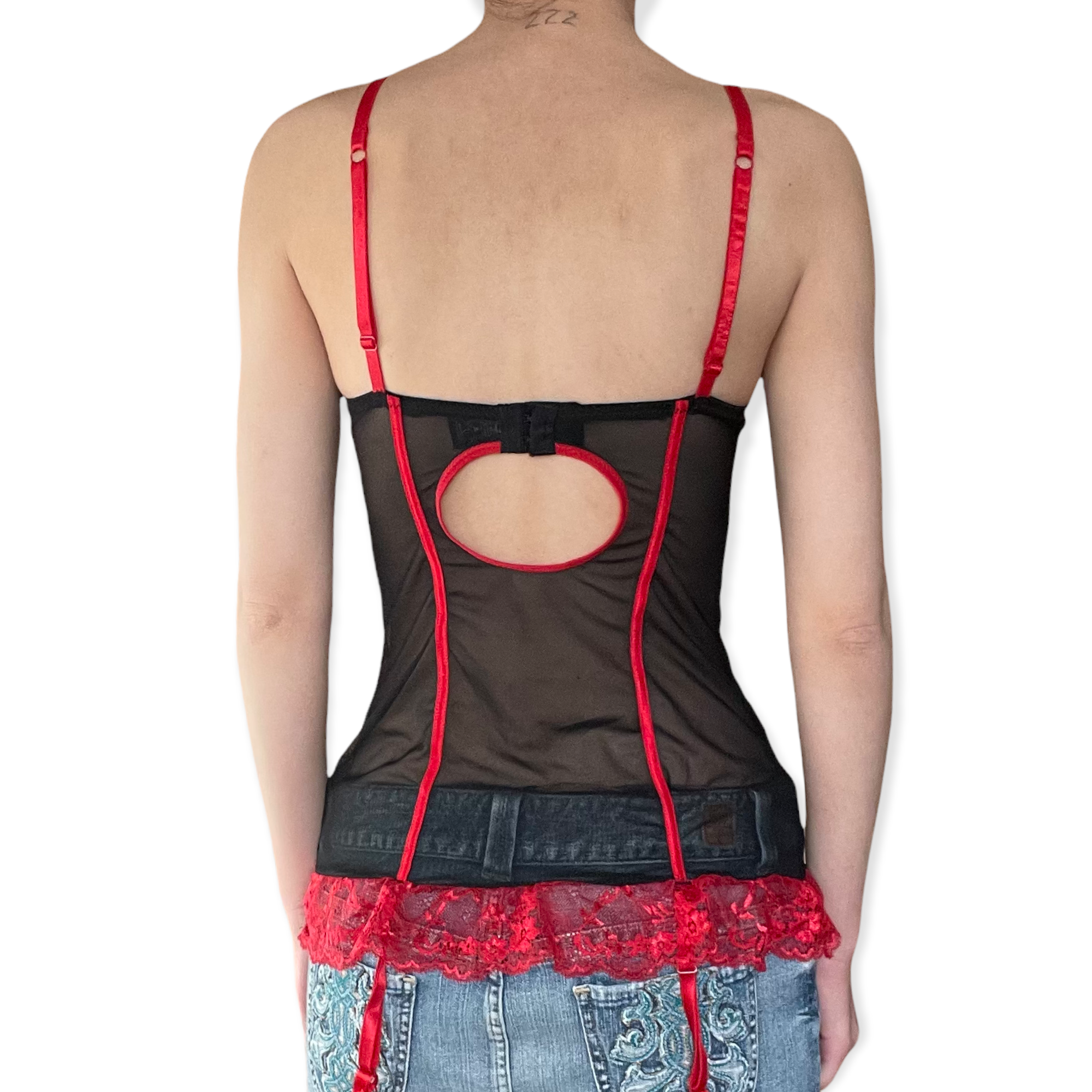 Cheetah red lace top